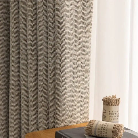 Rideau Ton Beige Chevrons