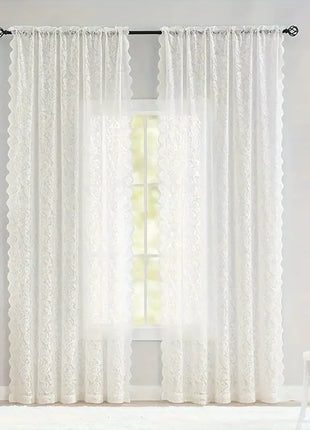 Voilage Blanc Motifs Elegant