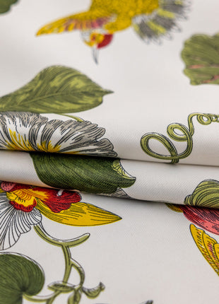 Rideau Blanc motifs colorés