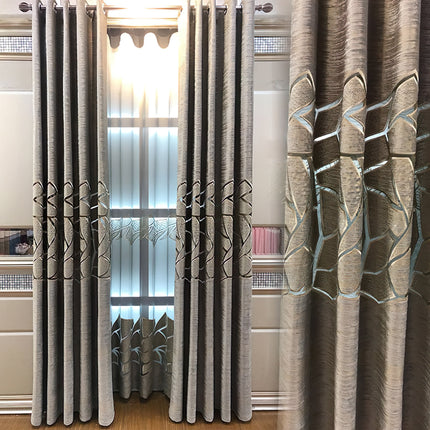 Double rideaux motif geometrique