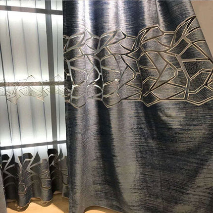 Double rideaux motif geometrique