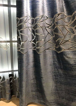 Double rideaux motif geometrique