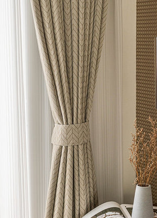 Rideau Beige Epais Geometrique