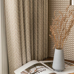 Rideau Beige Epais Geometrique