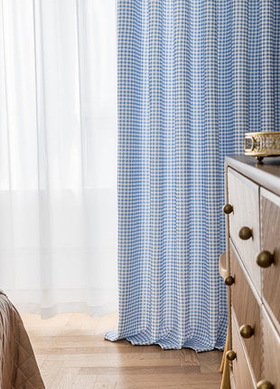 Rideau Bleu Blanc a Carreaux