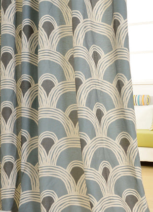 Rideau Bleu Motifs Arrondi