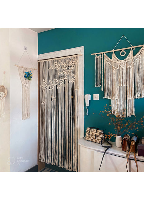 Rideau Macrame Blanc </br> (L95cm x 200cm)