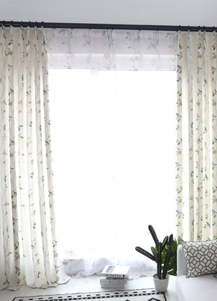 Rideau Occultant Blanc Motif