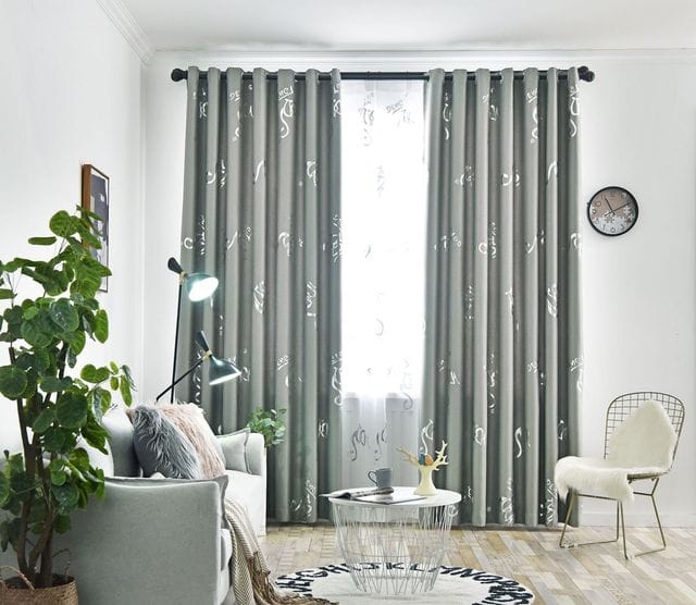 Patterned blackout curtain