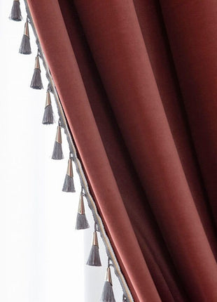 Rideau Salon Rouge et Gris