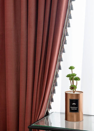 Rideau Salon Rouge et Gris