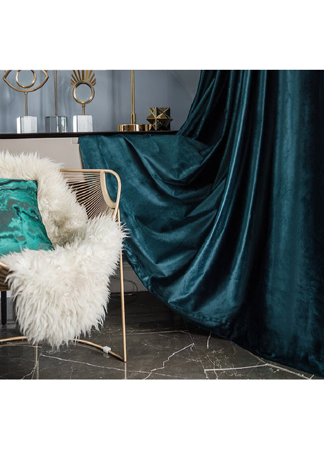 Rideau Satin Bleu