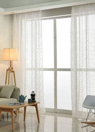 Rideau Voilage Blanc avec Motif