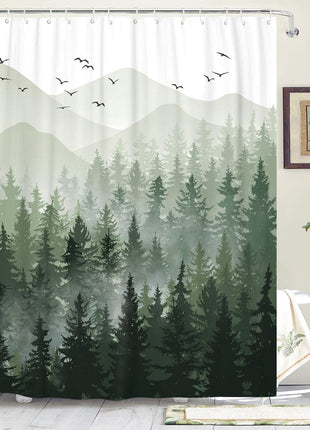 Rideau de Douche Motif Montagne (L180cm x H200cm)