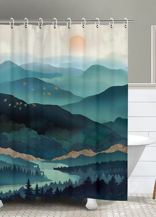 Rideau de Douche Motif Montagne (L180cm x H200cm)