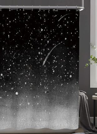 Rideau de Douche Noir et Blanc (L180cm x H200cm)