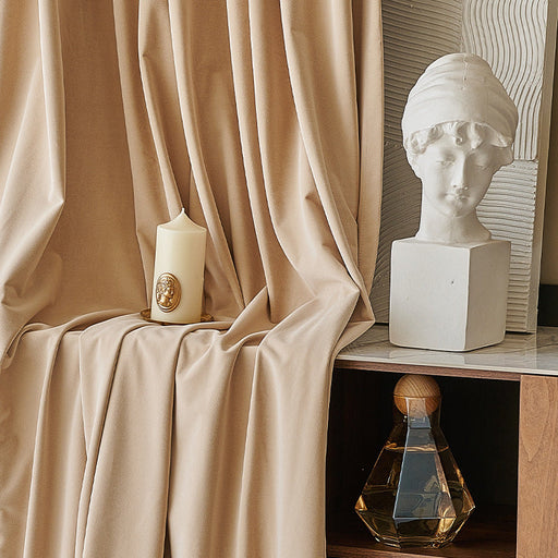 Rideau en Velours Beige