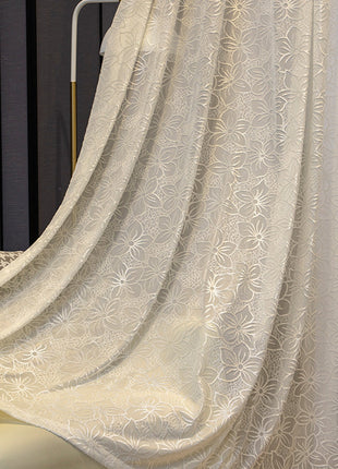 Voilage Blanc Fleuri