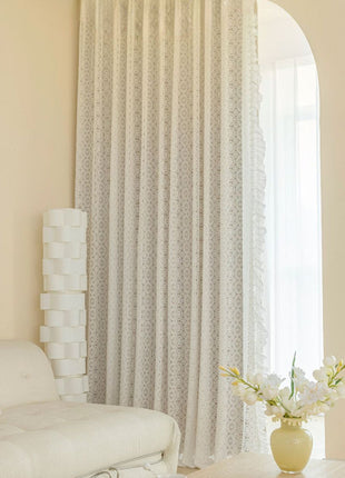 Voilage Brodé Vintage Blanc