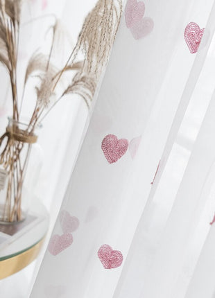 Voilage avec Motif Coeur