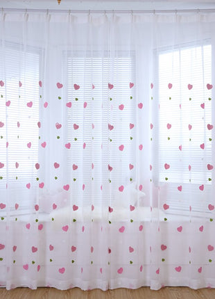 Voilage avec Motif Coeur