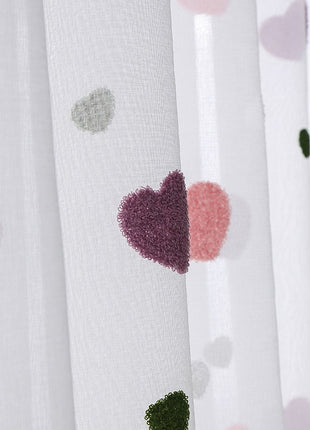 Voilage avec Motif Coeur