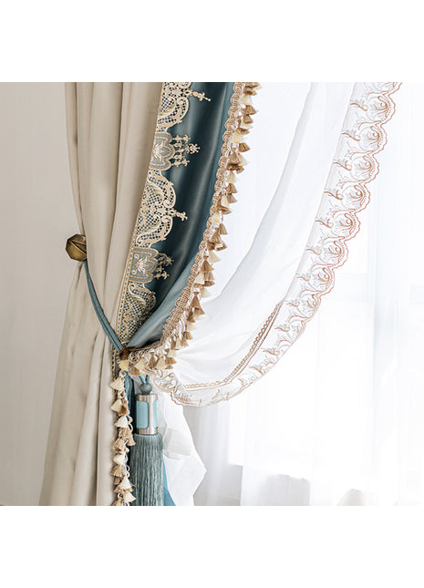 Rideau Luxe Bleu et Blanc