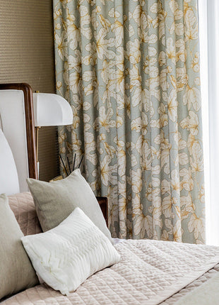 vert motifs feuilles jaune