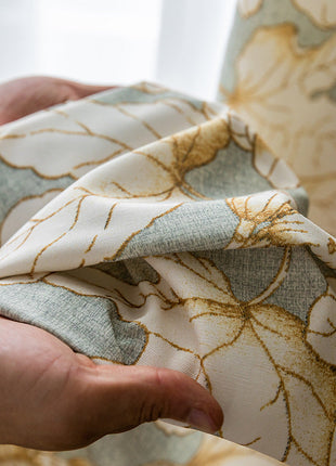 vert motifs feuilles jaune